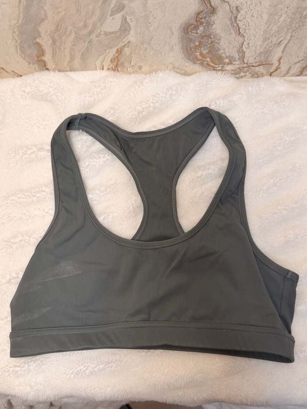 Abrithy Racerback Sports Bra grey
